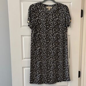 Michael Kors Leopard Print Short Sleeve Dress